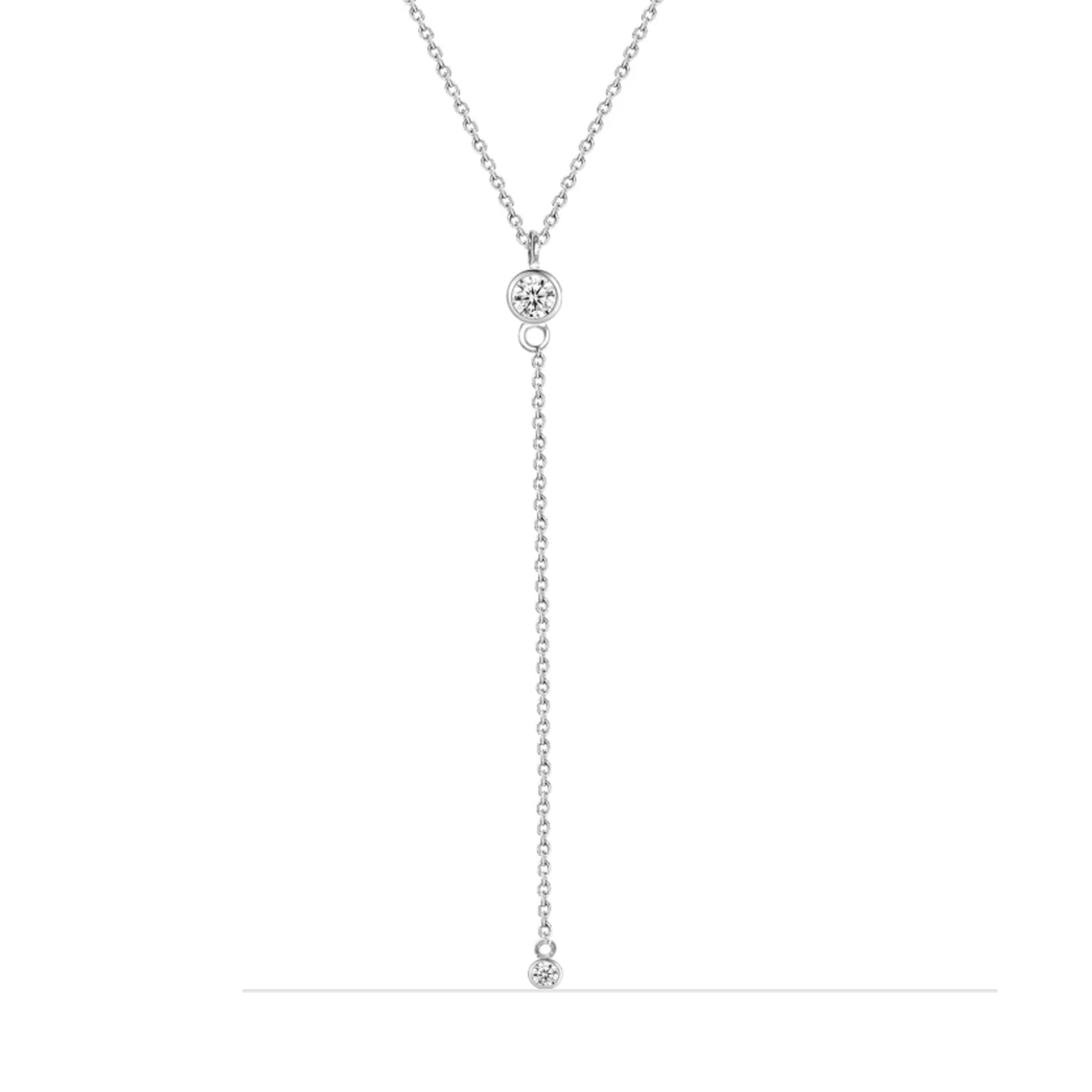 Collar Lazo con Circonitas Plata 925 – Joyas 24/7 | Minimalismo con Carácter