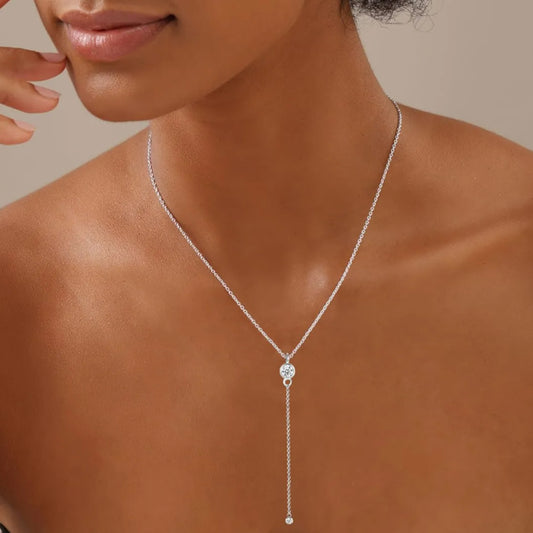 Collar Lazo con Circonitas Plata 925 – Joyas 24/7 | Minimalismo con Carácter
