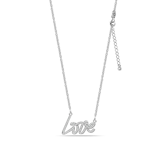 Collar Colgante “Love” con Circonitas Plata 925 – Joyas 24/7