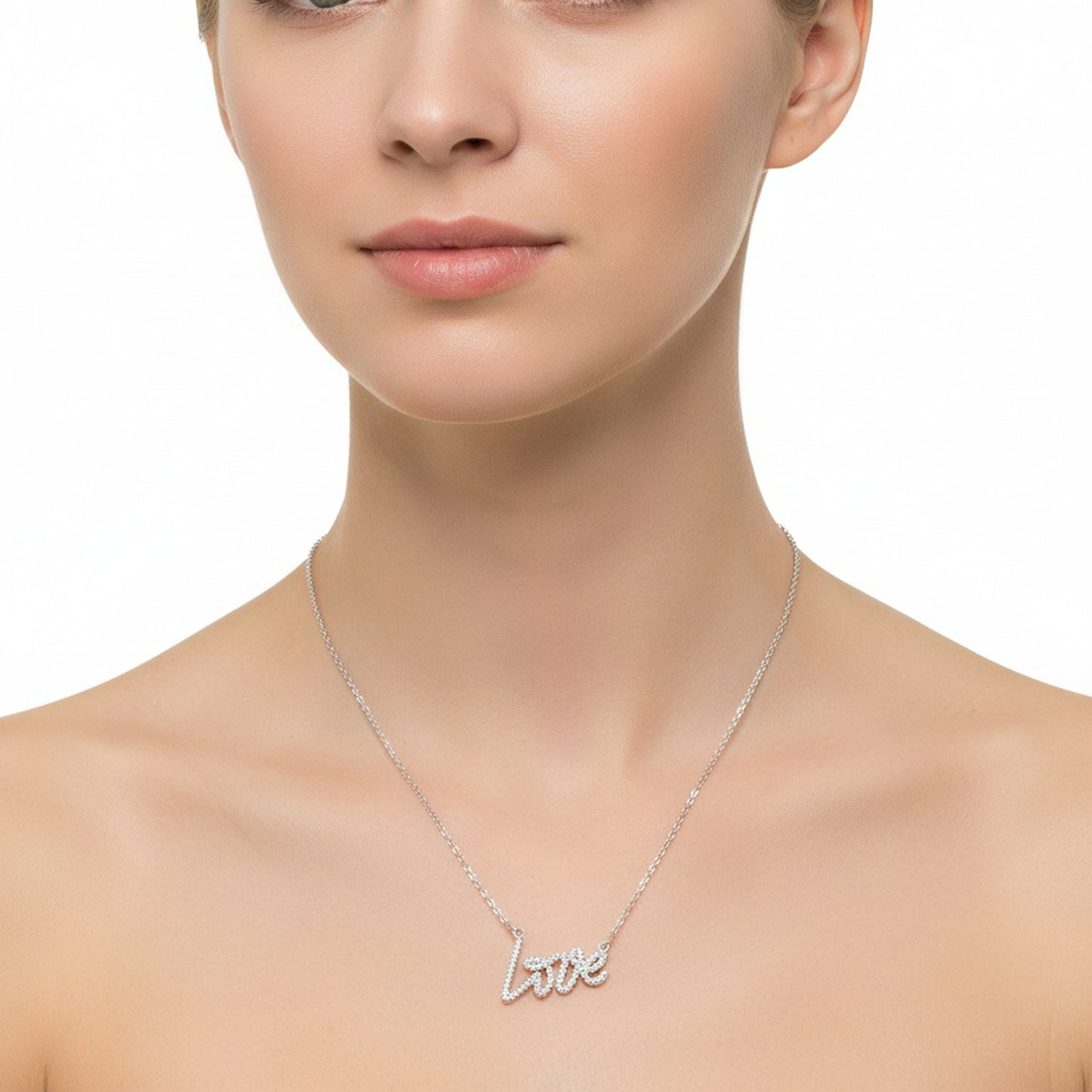 Collar Colgante “Love” con Circonitas Plata 925 – Joyas 24/7