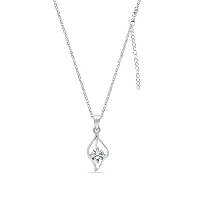 Collar Colgante Lágrima y Cristal Brillante Plata 925 – Joyas 24/7 | Minimalismo con Carácter