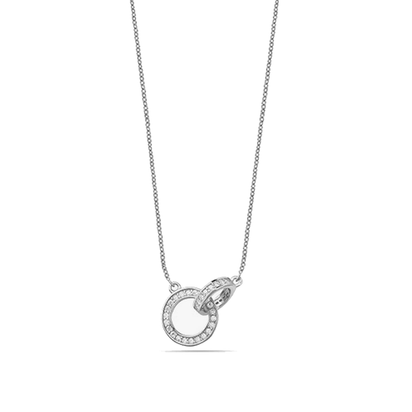 Collar Doble Aro con Circonitas Plata 925 – Joyas 24/7 | Minimalismo con Carácter