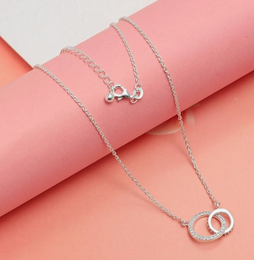 Collar Doble Aro con Circonitas Plata 925 – Joyas 24/7 | Minimalismo con Carácter