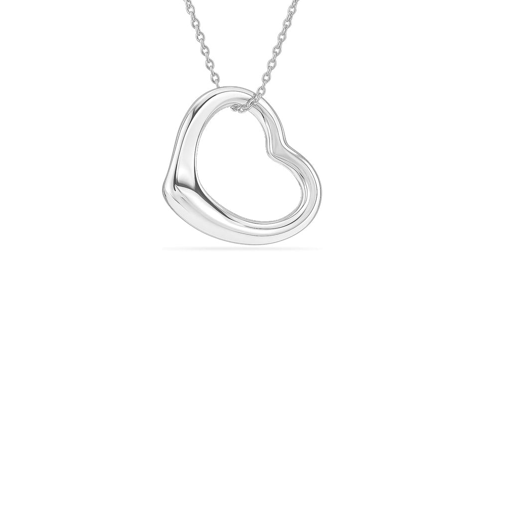 Collar Corazón Inclinado grueso Plata 925 – Joyas 24/7 | Minimalismo con Carácter