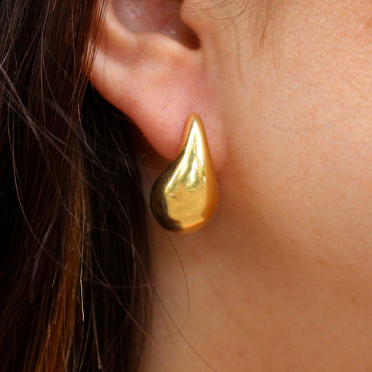 Pendientes Gota Plata 925 Baño Oro – Joyas 24/7 | Minimalismo con Carácter