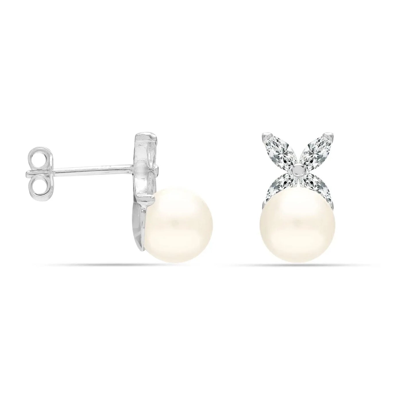 Pendientes Perla y Circonita Cúbica Plata 925 – Joyas 24/7 | Elegancia atemporal