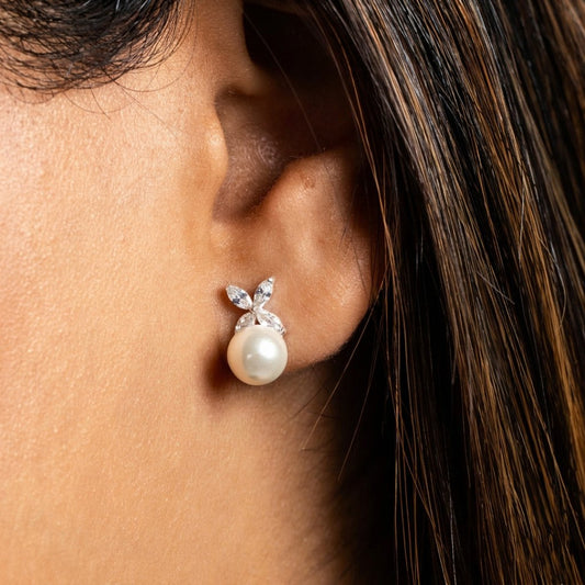 Pendientes Perla y Circonita Cúbica Plata 925 – Joyas 24/7 | Elegancia atemporal