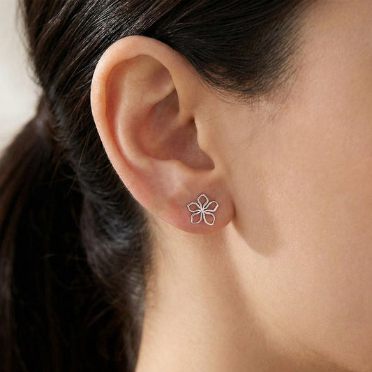 Pendientes de Plata 925 en Forma de Flor