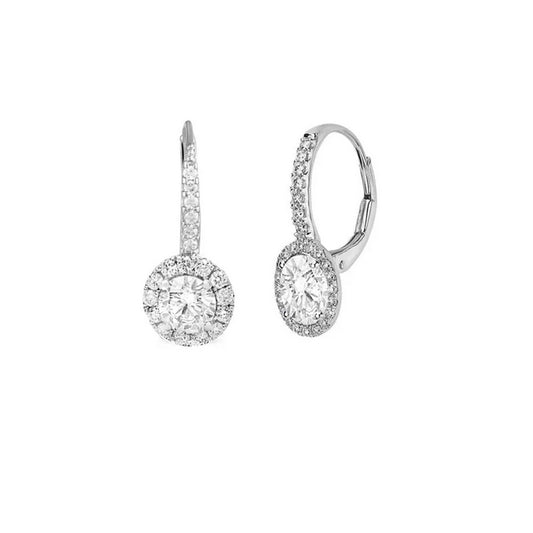 Pendientes de aro en plata con circonitas