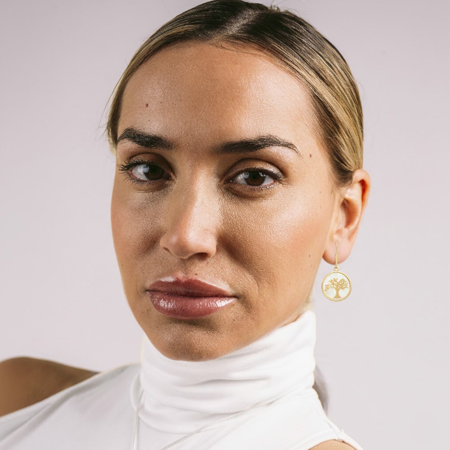 Pendientes Árbol de la Vida en Plata de Ley con Baño en Oro