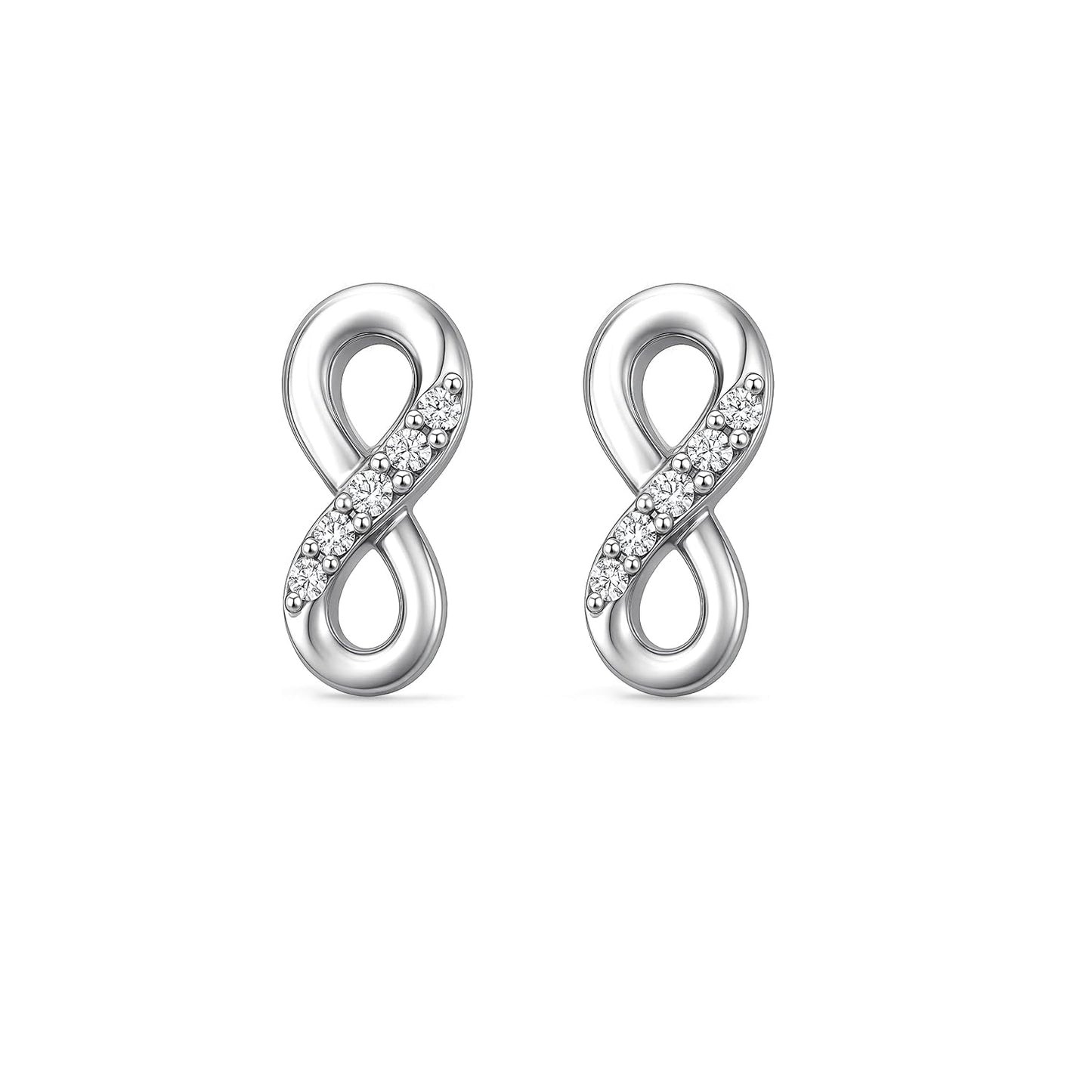 Pendientes Infinito con Brillos de Plata
