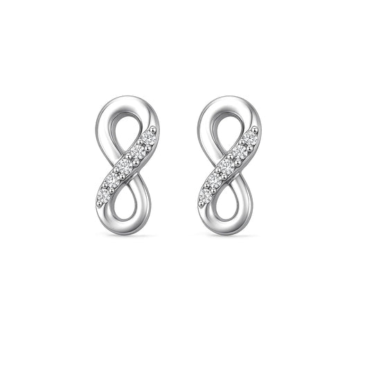 Pendientes Infinito con Brillos de Plata