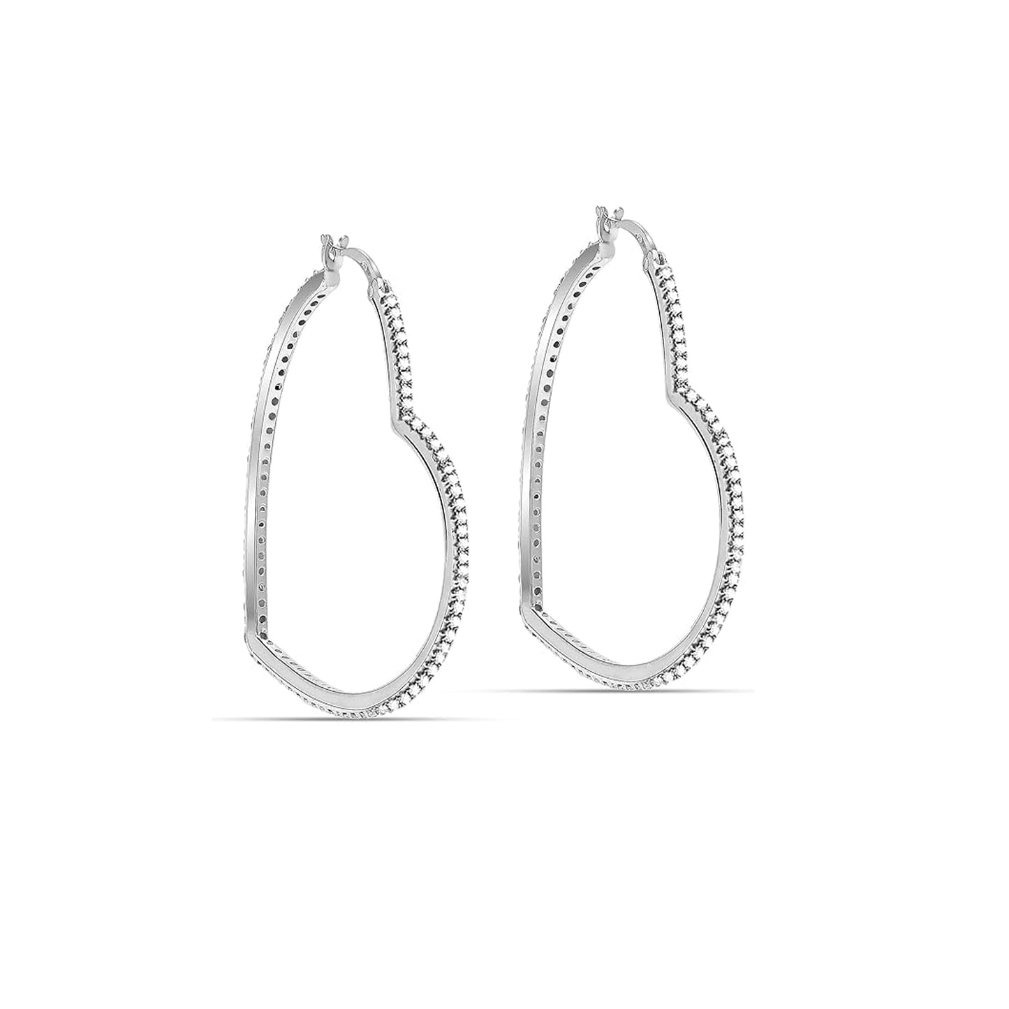 Pendientes Corazón de Luz Plata 925 con Circonitas – Joyas 24/7 | Joyas para el día a día