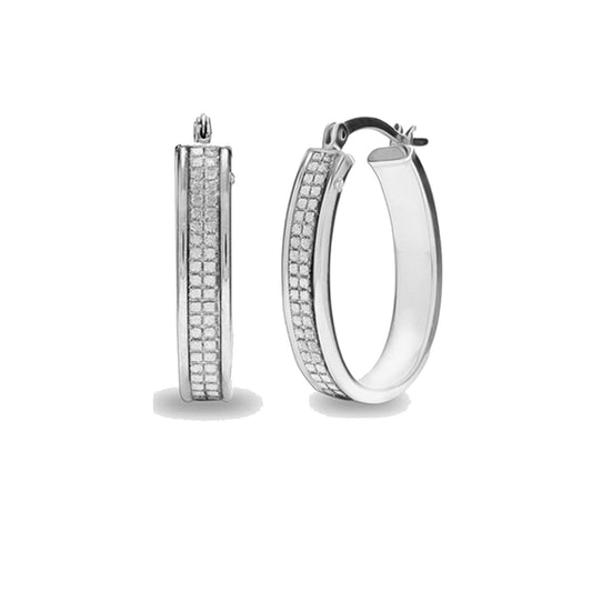 Pendientes Aro Brillo Geométrico Plata 925 con Circonitas – Joyas 24/7 | Joyas para el día a día