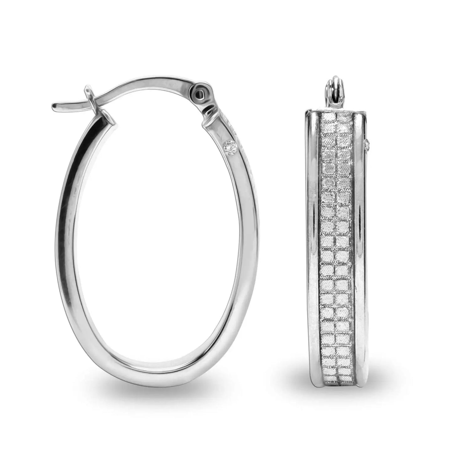 Pendientes Aro Ovalado Plata 925 con Circonitas – Joyas 24/7 | Joyas para el día a día