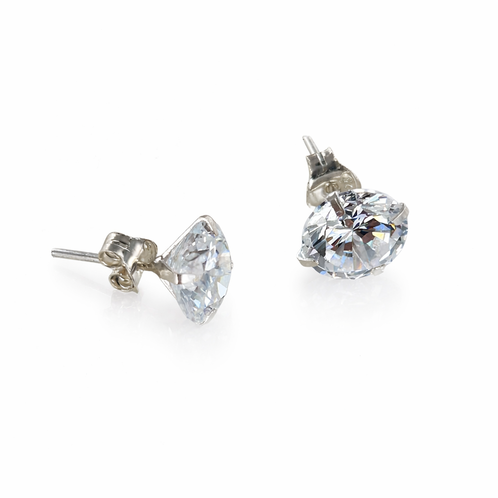 Pendientes Circonita Redonda 9mm Plata 925 – Joyas 24/7 | Joyas para el día a día