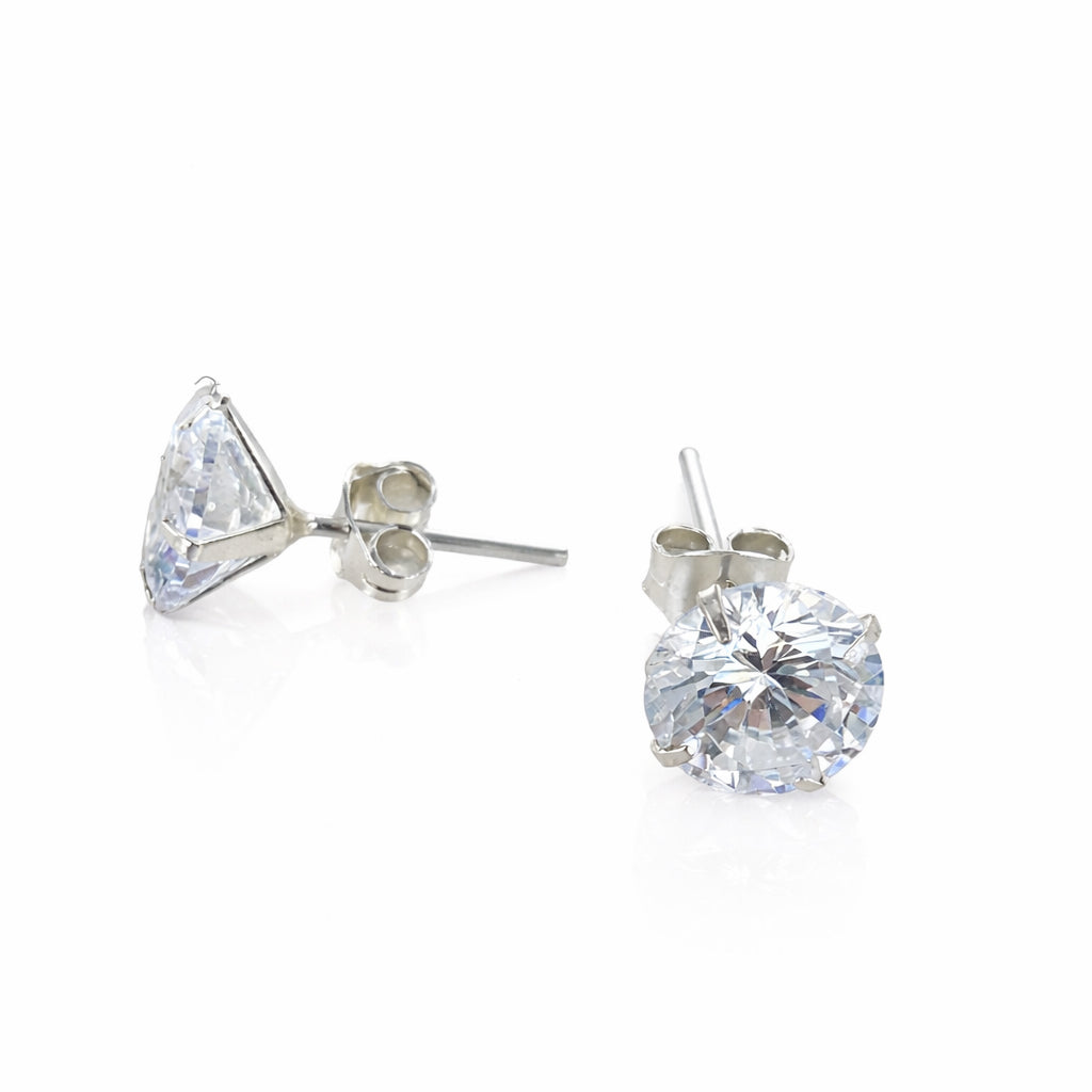 Pendientes Circonita Redonda 8mm Plata 925 – Joyas 24/7 | Joyas para el día a día