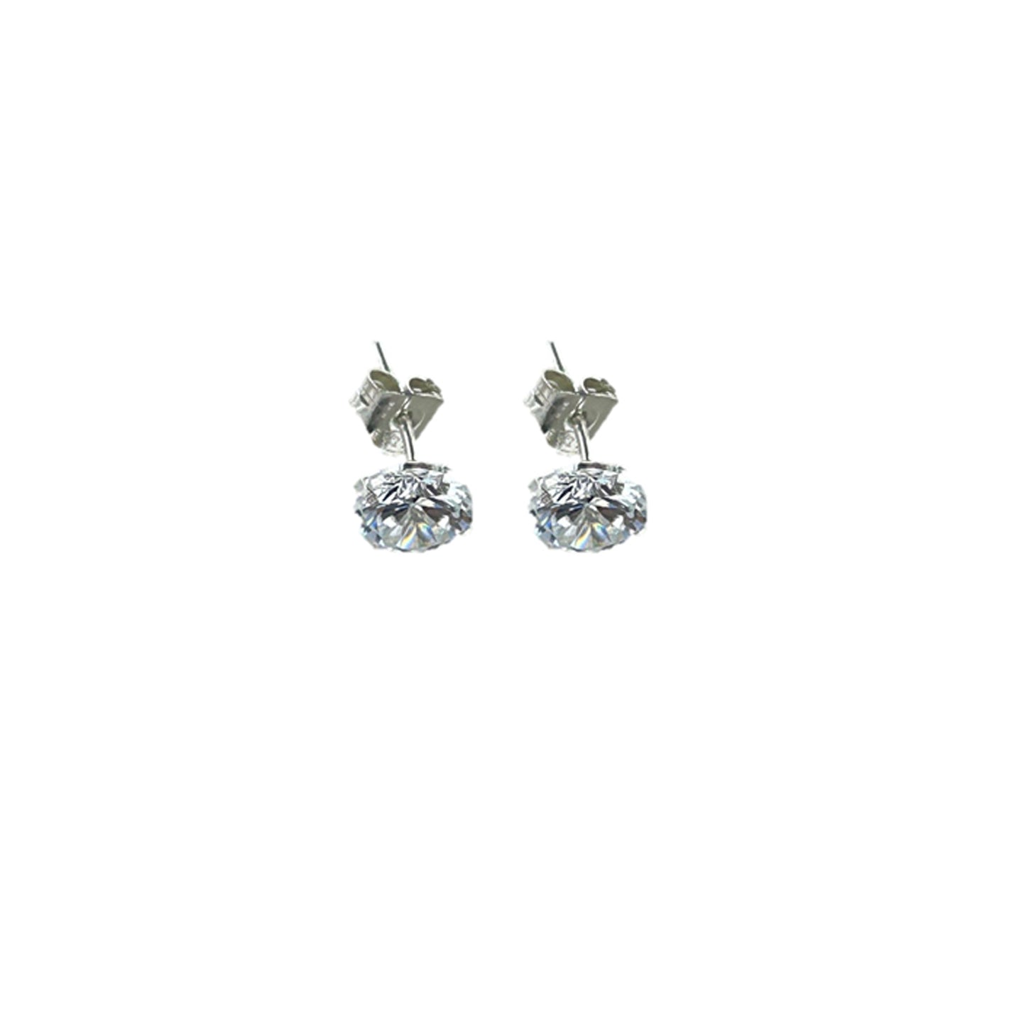 Pendientes Circonita Redonda 7mm Plata 925 – Joyas 24/7 | Joyas para el día a día