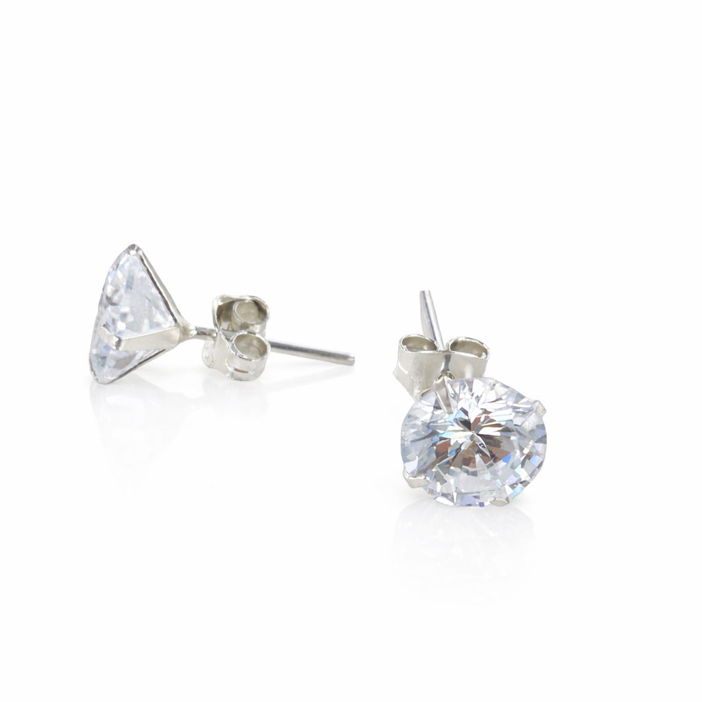 Pendientes Circonita Redonda 6mm Plata 925 – Joyas 24/7 | Joyas para el día a día