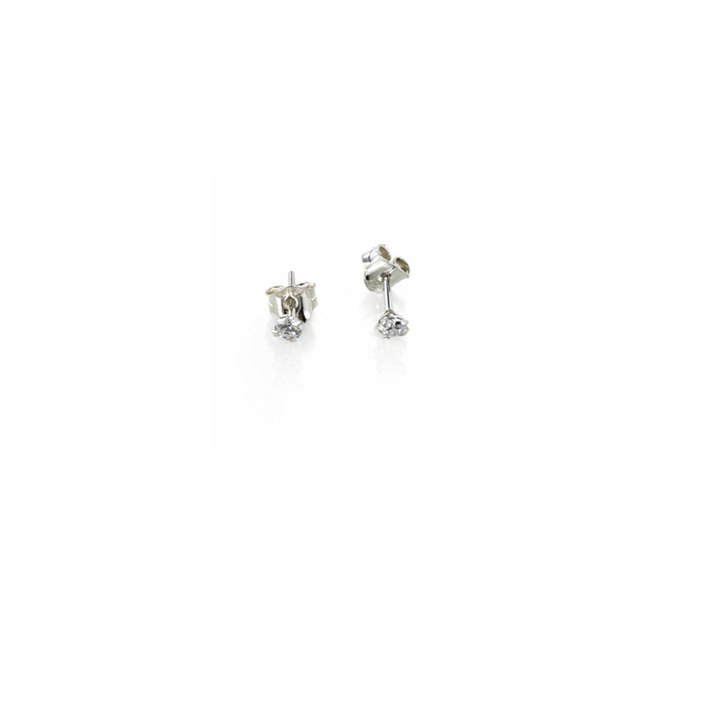 Pendientes Plata y Circonita Redonda 3mm – Joyas 24/7 | Minimalismo con carácter