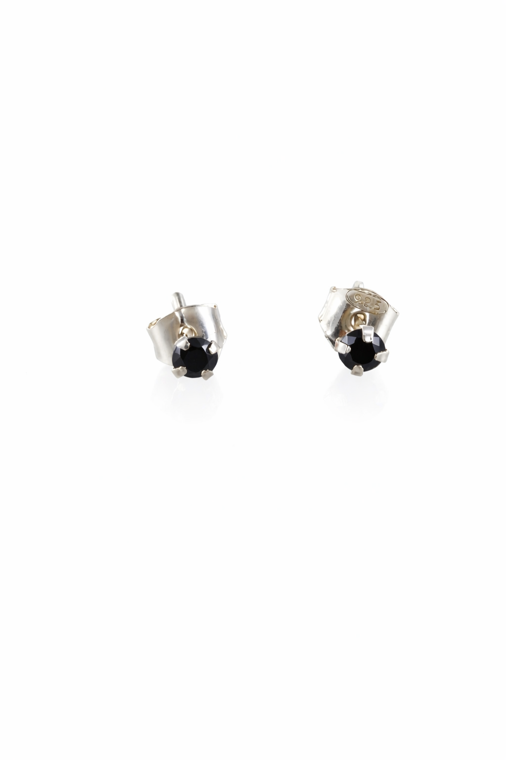 Pendientes Plata y Circonita Redonda Negra 3mm – Joyas 24/7 | Minimalismo con carácter