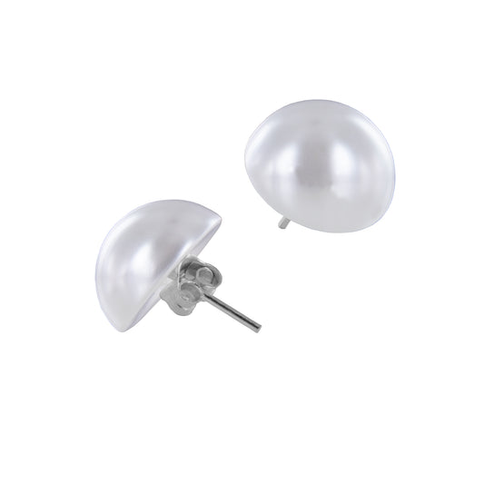 Pendientes Media Perla Nacarada 14mm Plata 925 – Joyas 24/7 | Elegancia atemporal