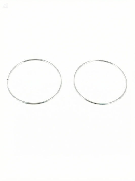 Pendientes Aro Plata 45x1.5mm – Joyas 24/7 | Minimalismo con carácter