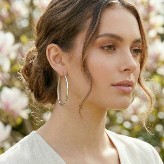 Pendientes Aro Plata 60x3mm – Joyas 24/7 | Minimalismo con carácter