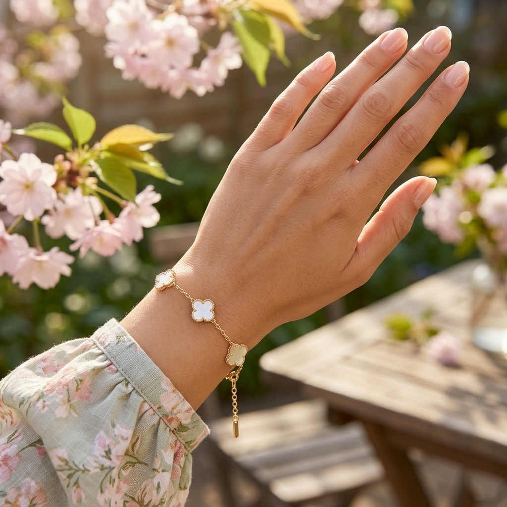 Pulsera Plata de Ley Flores Blancas – Joyas 24/7 | Minimalismo con Carácter