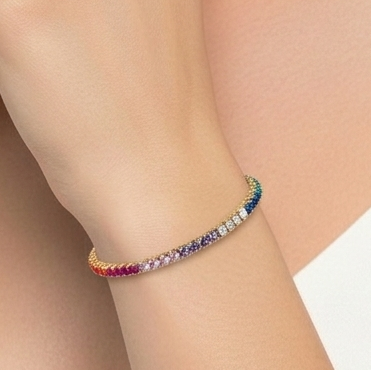 Pulsera Tenis Rivière Circonitas de Colores Plata 925 – Joyas 24/7 | Joyas para el día a día