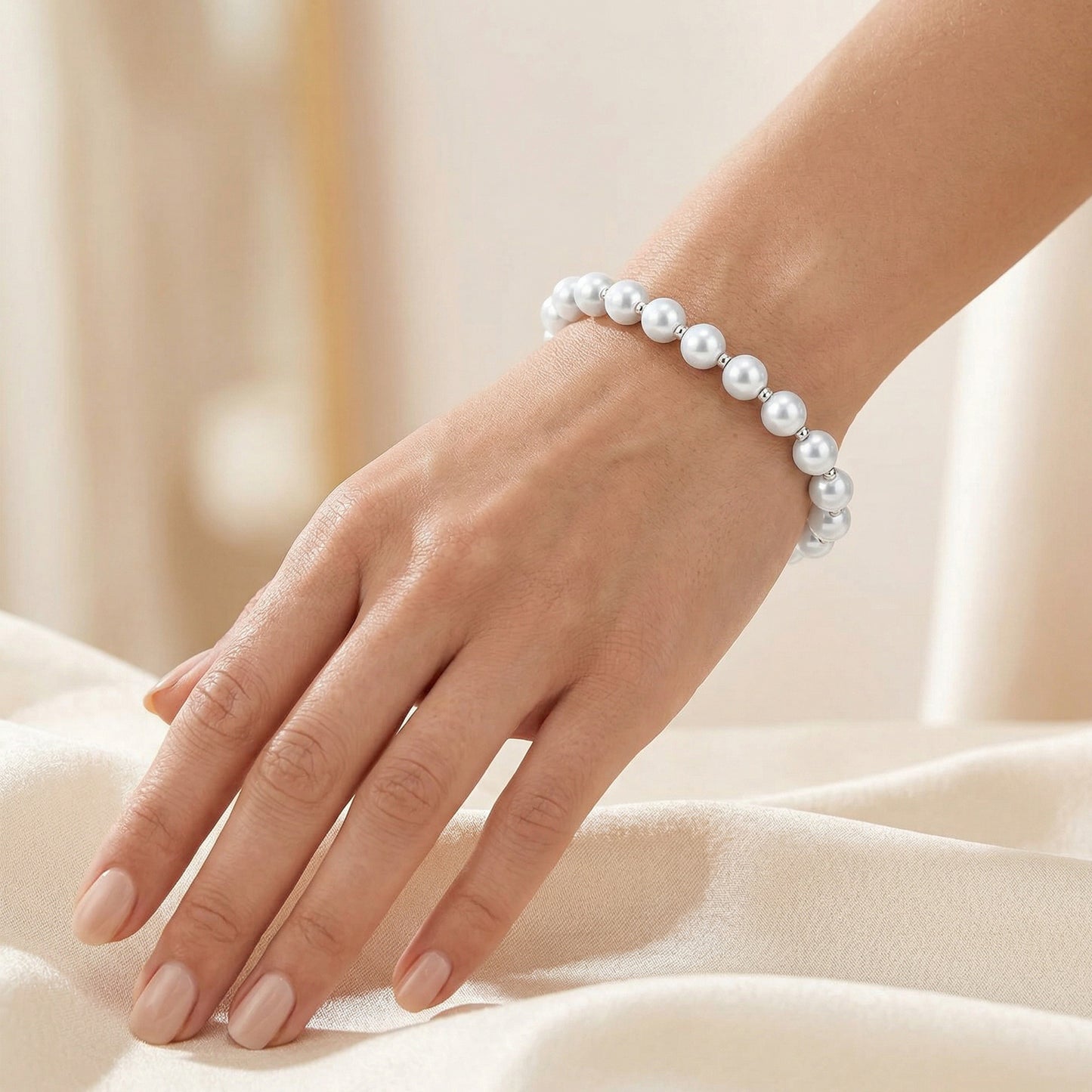 Pulsera Elástica de Perlas – Joyas 24/7 | Minimalismo con Carácter
