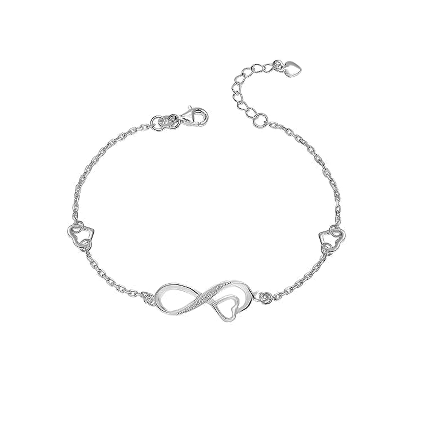 Pulsera Corazón Infinito con tres corazones Plata 925 – Joyas 24/7 | Minimalismo con Carácter
