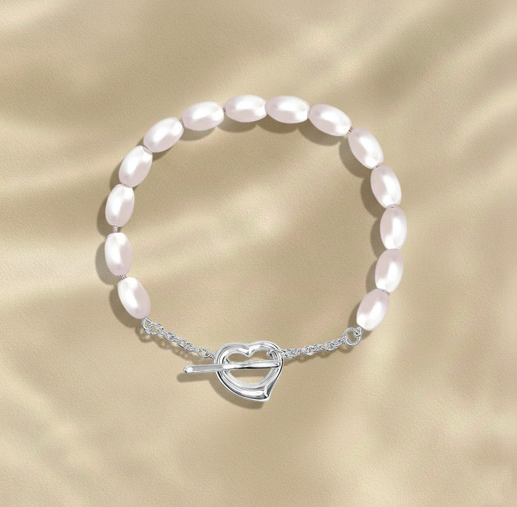 Pulsera de Perlas Ovaladas – Joyas 24/7 | Minimalismo con Carácter