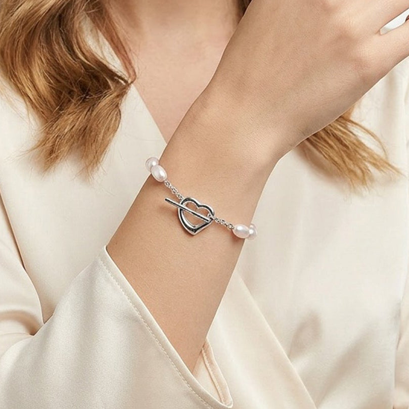 Pulsera de Perlas Ovaladas – Joyas 24/7 | Minimalismo con Carácter