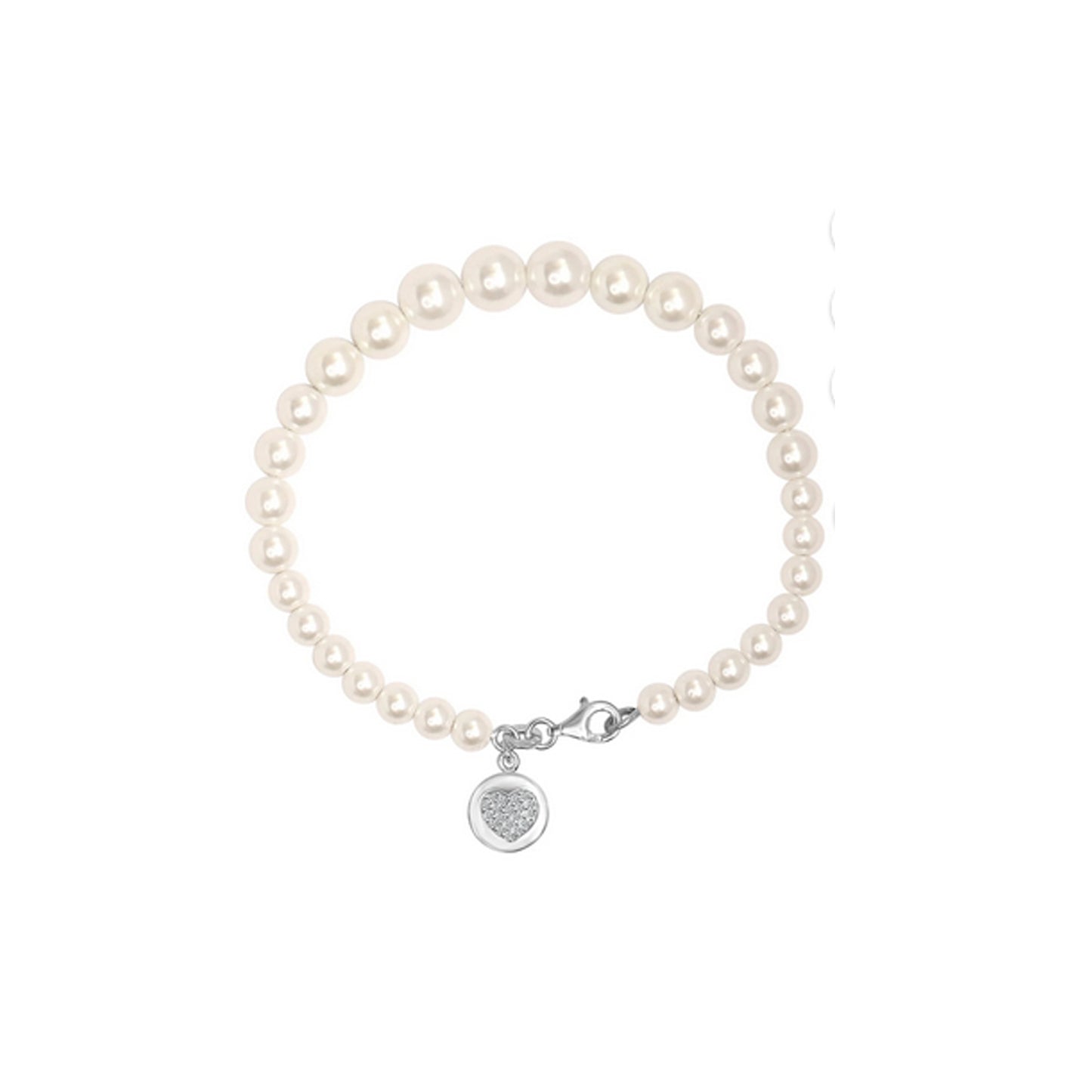Pulsera Perlas Varios Tamaños con Amuleto Corazón Plata 925 – Joyas 24/7 | Minimalismo con Carácter