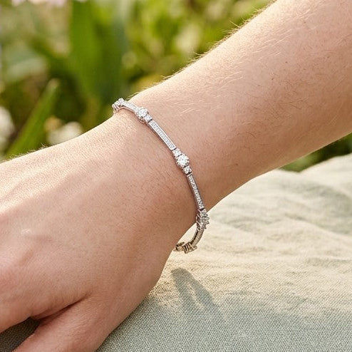 Pulsera Circonitas Brillantes Plata 925 – Joyas 24/7 | Minimalismo con Carácter