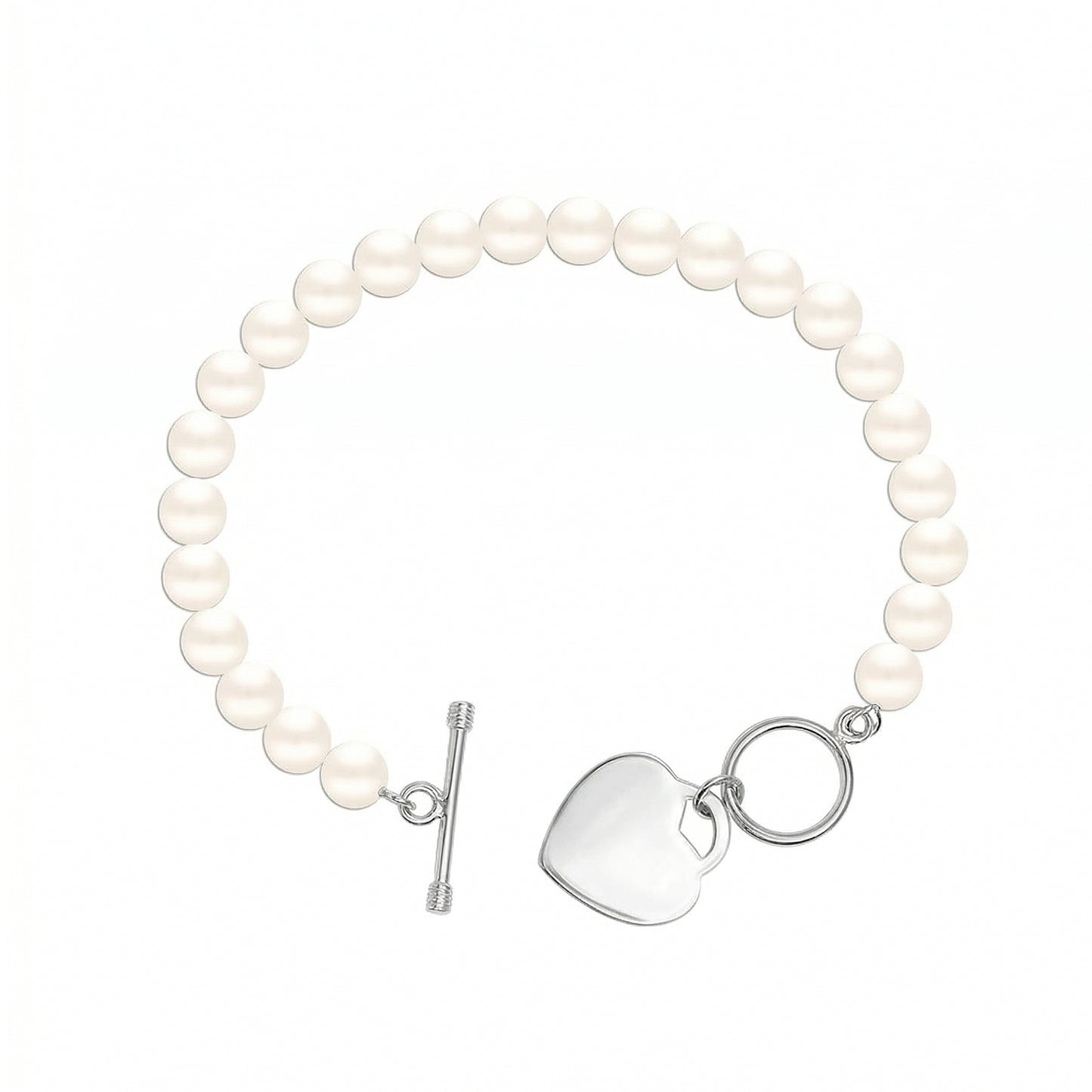 Pulsera de Perlas con Detalle Corazón – Joyas 24/7 | Minimalismo con Carácter