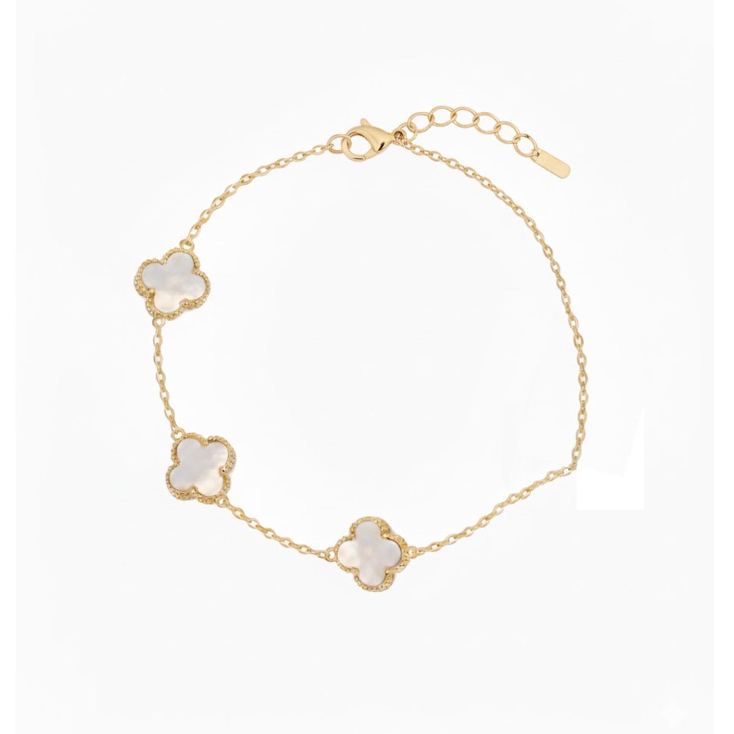 Pulsera de Plata de Ley flores blancas