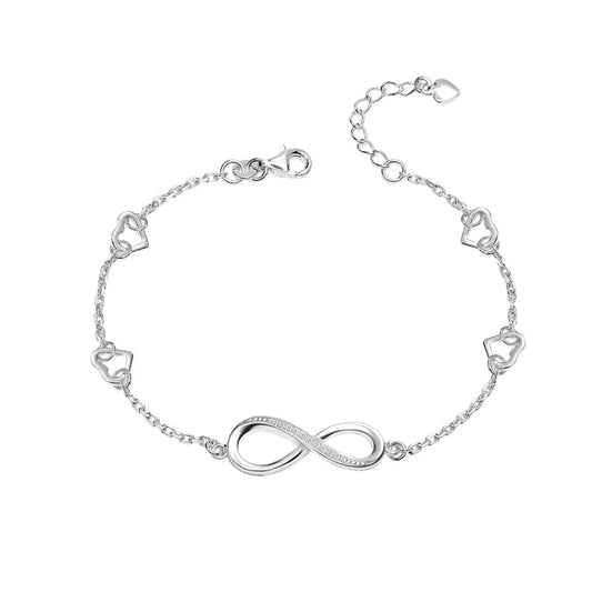 Pulseras ajustables con dijes de corazón infinito