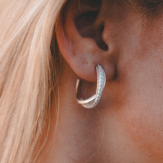 Pendientes de aro de doble giro