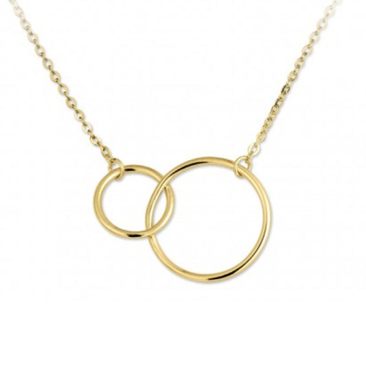 Gargantilla Collar de Círculos Entrelazados de Plata de Ley con baño de oro