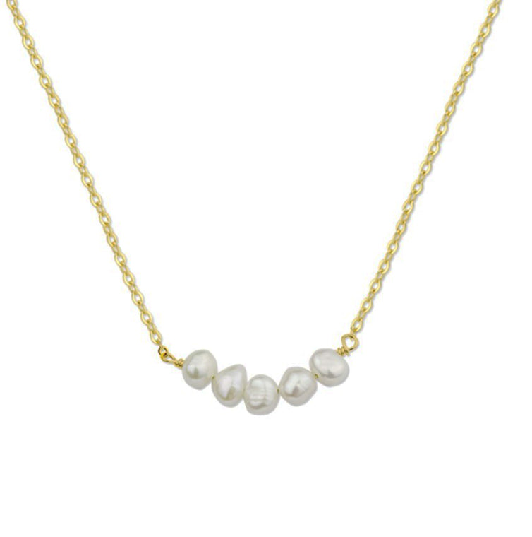 Gargantilla perlas barrocas baño en oro