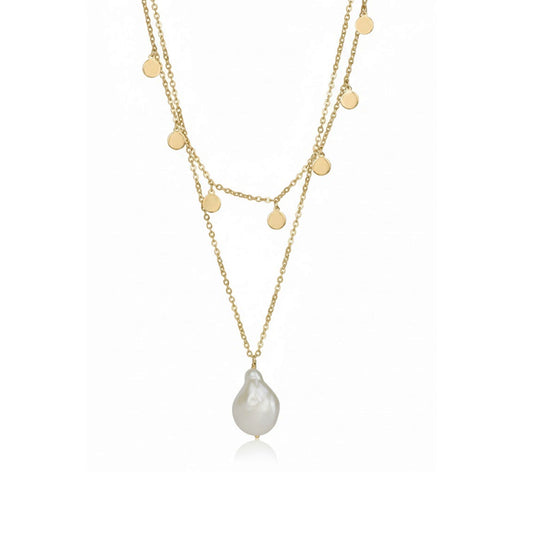 Gargantilla y collar de Plata de Ley y perla barroca