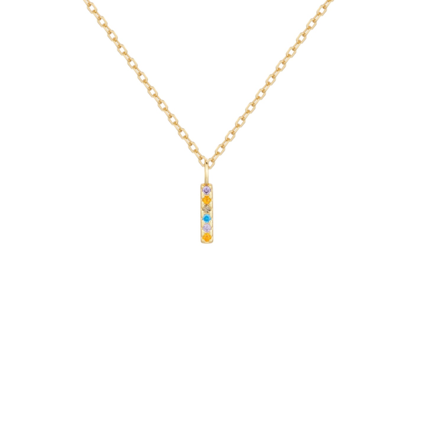 Collar de Plata de Ley baño oro con inicial circonitas Letra