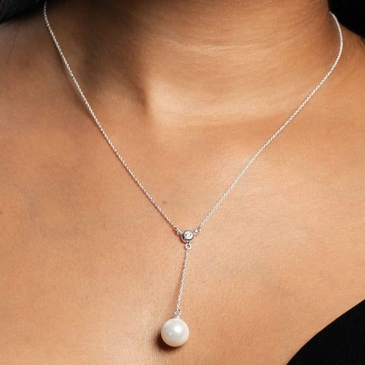 Collar de perlas en forma de Y