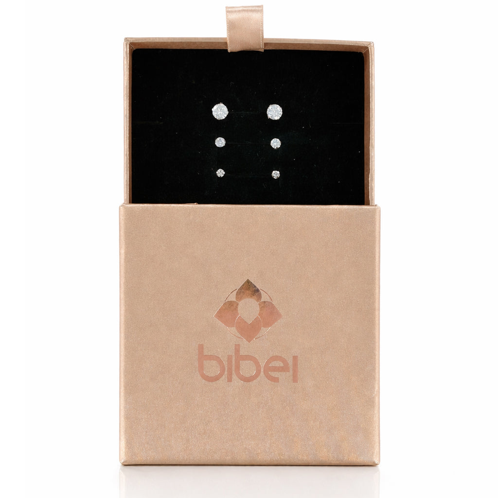 Pack Pendientes Plata 925 Circonita Redonda Diferentes Tamaños – Joyas 24/7 | Regalo perfecto