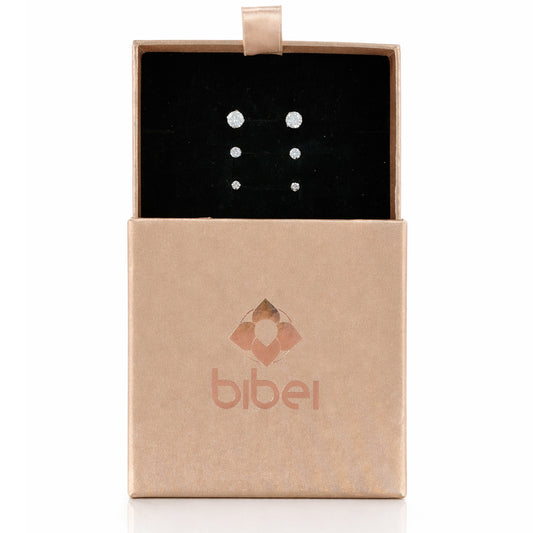 Pack Pendientes Plata 925 Circonita Redonda Diferentes Tamaños – Joyas 24/7 | Regalo perfecto