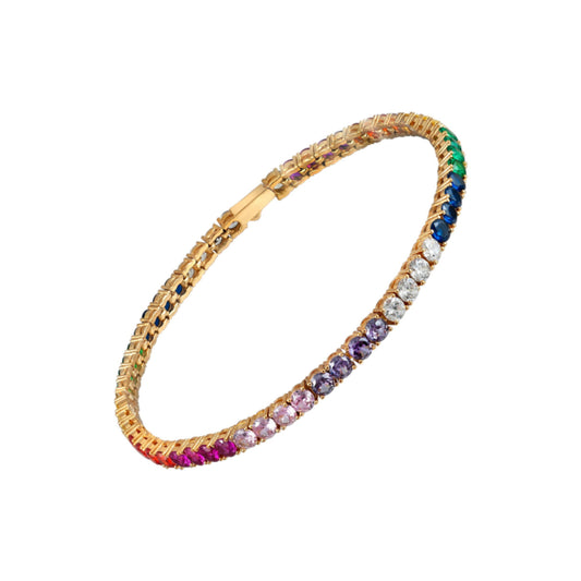 Pulsera tenis riviere con circonitas de colores