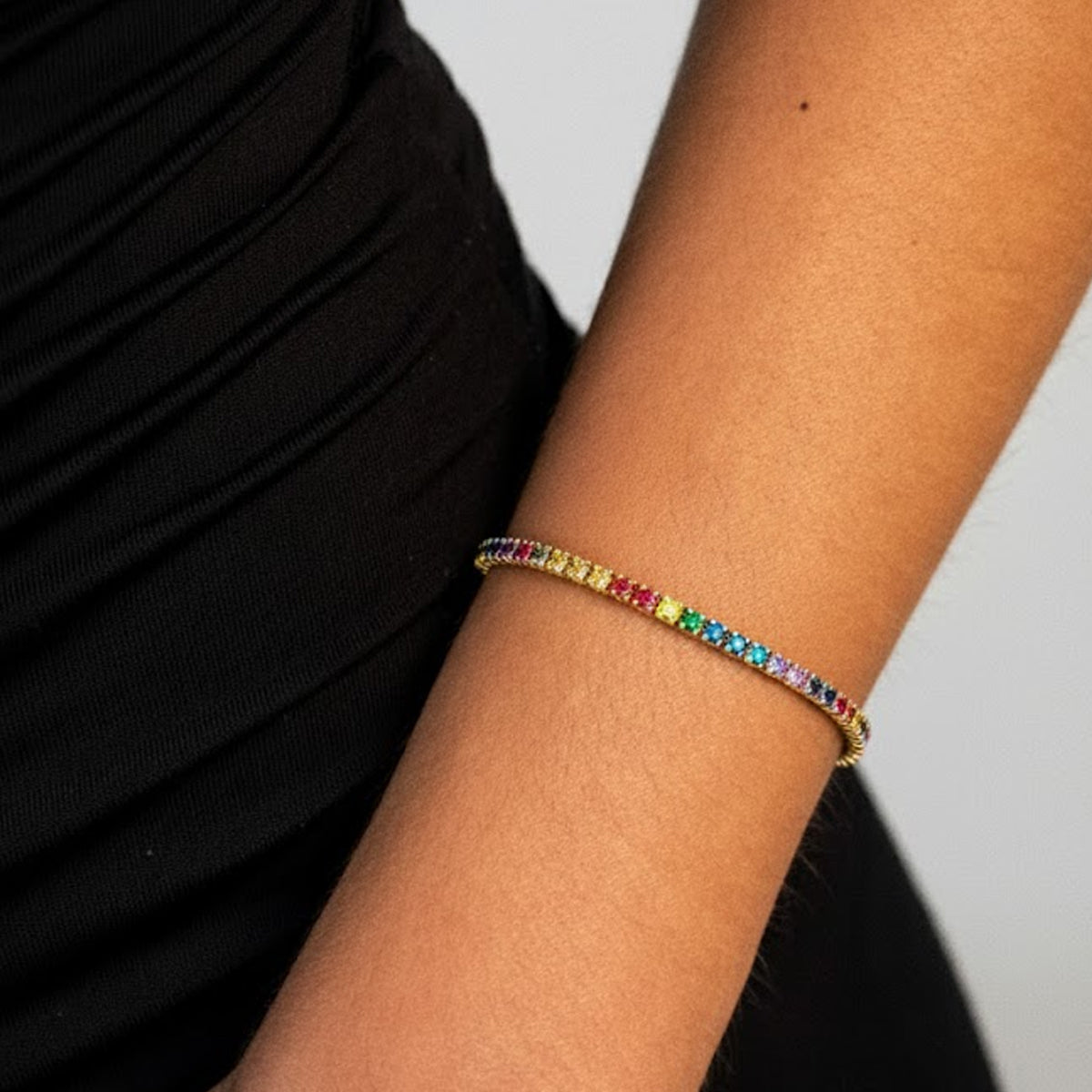 Pulsera tenis riviere multicolor