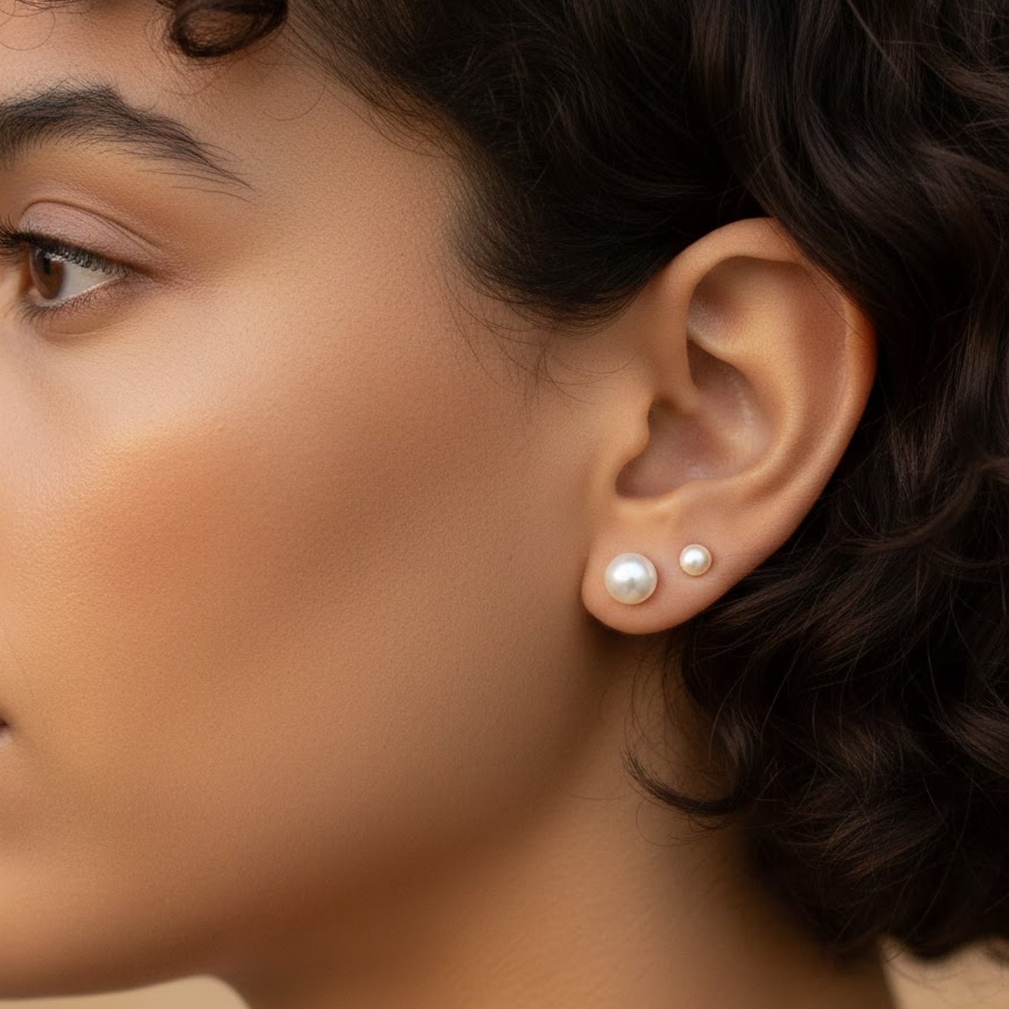 Pendiente perla natural 5mm